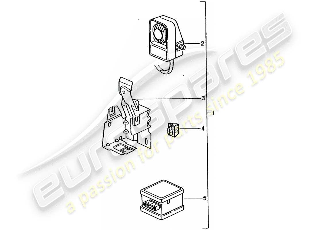 porsche 1999 (tequipment) alarm horn parts diagram