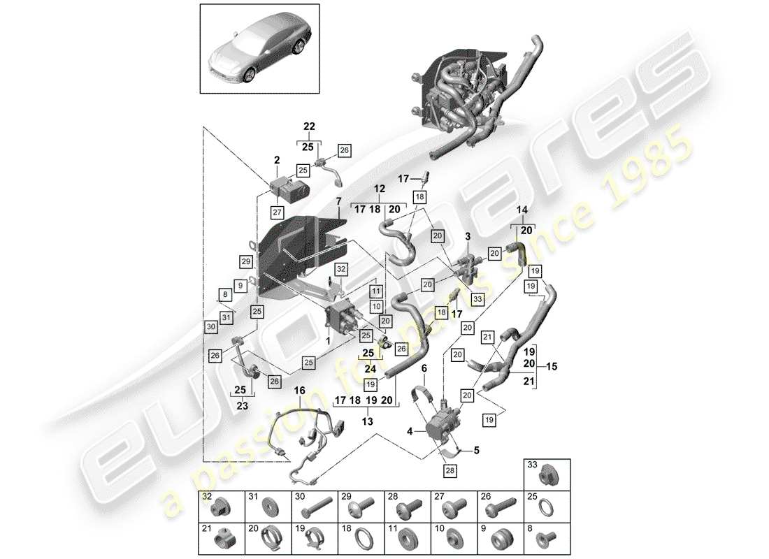 porsche 2020 (panamera 971-1) evaporator part diagram