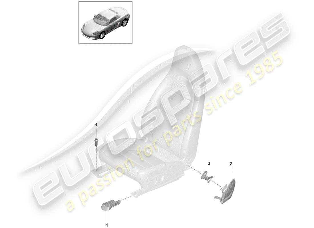 porsche 2018 (718 boxster) seat part diagram
