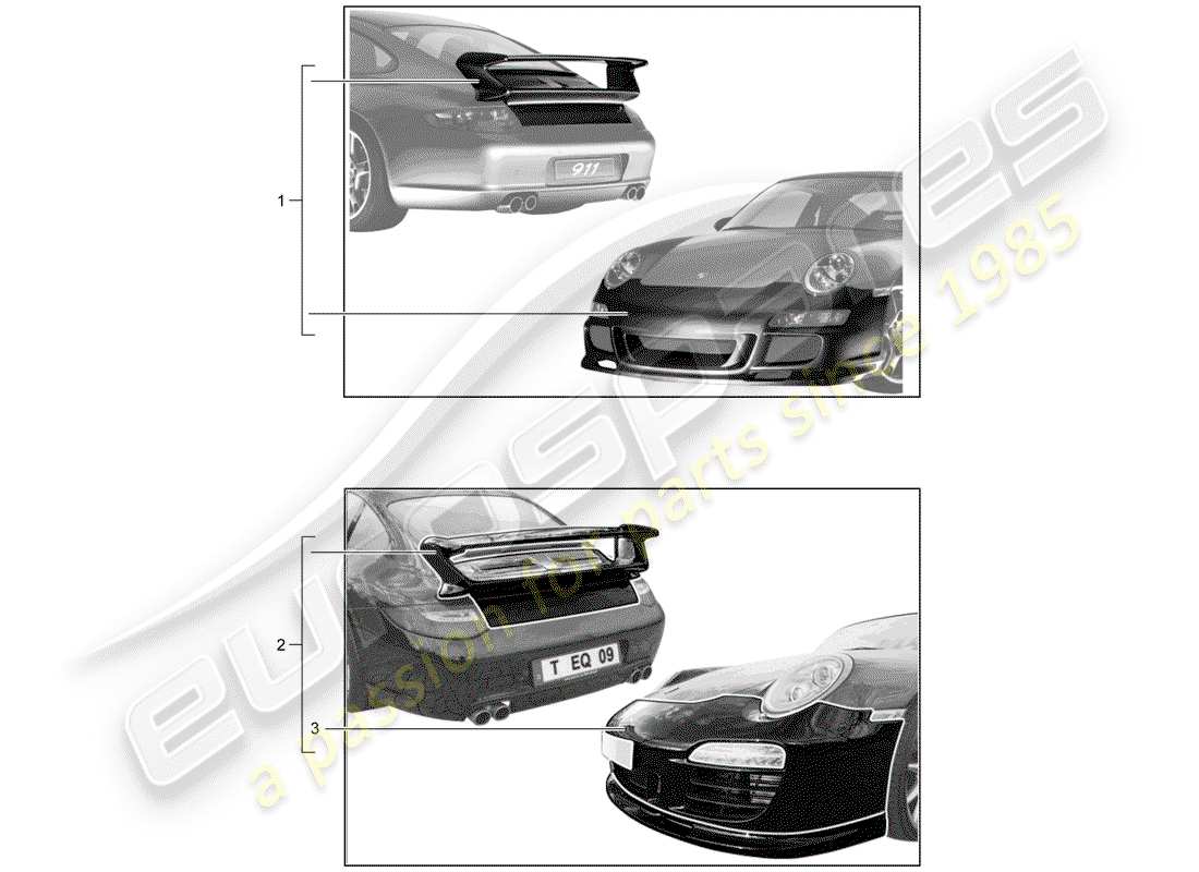porsche 2007 (tequipment) aerokit part diagram