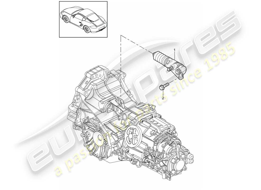porsche 2011 (987 cayman) clutch release part diagram