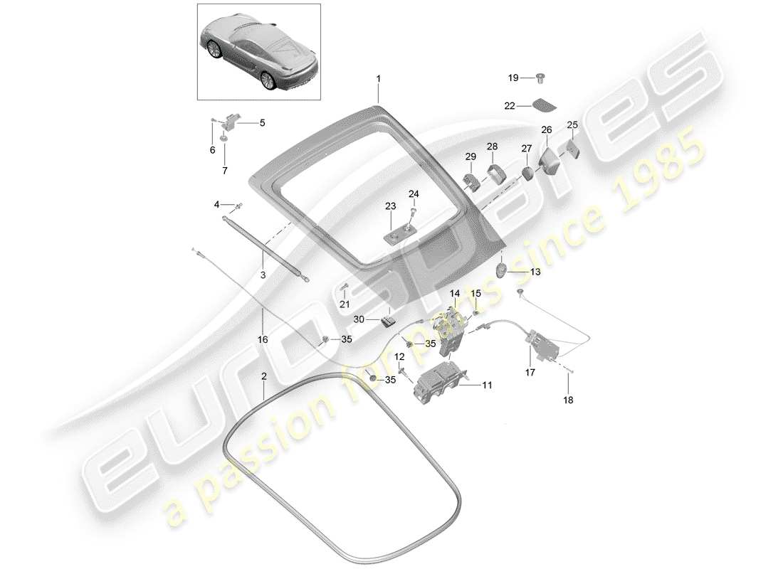 porsche 2016 (981 cayman gt4) cover part diagram