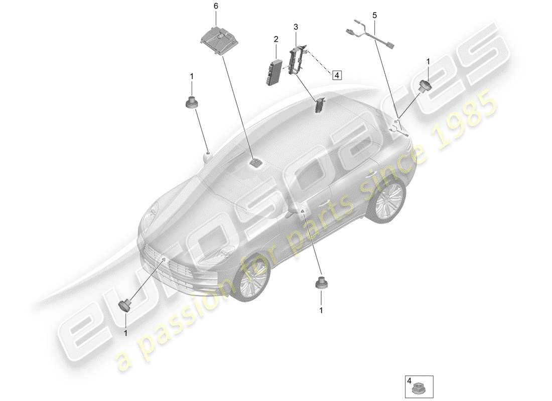 porsche 2020 (macan) rear view camera parts diagram