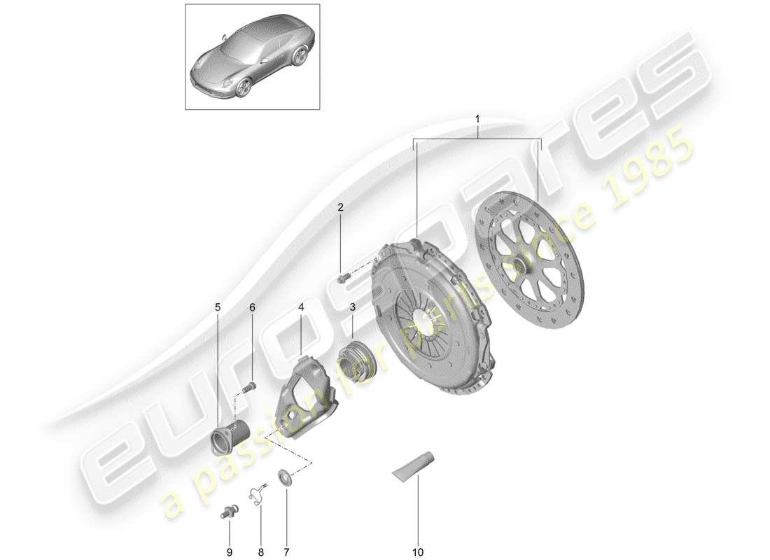 porsche 991 (2015) clutch parts diagram