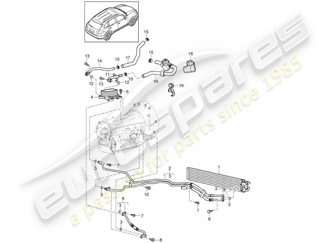 porsche 2012 (cayenne e2 92a) tiptronic part diagram