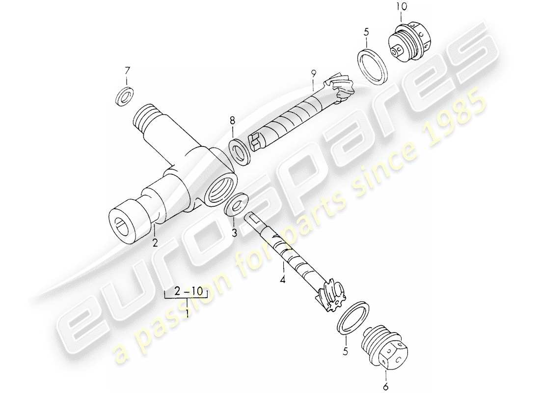 porsche 1964 (356b/356c) driving mechanism - tachometer parts diagram