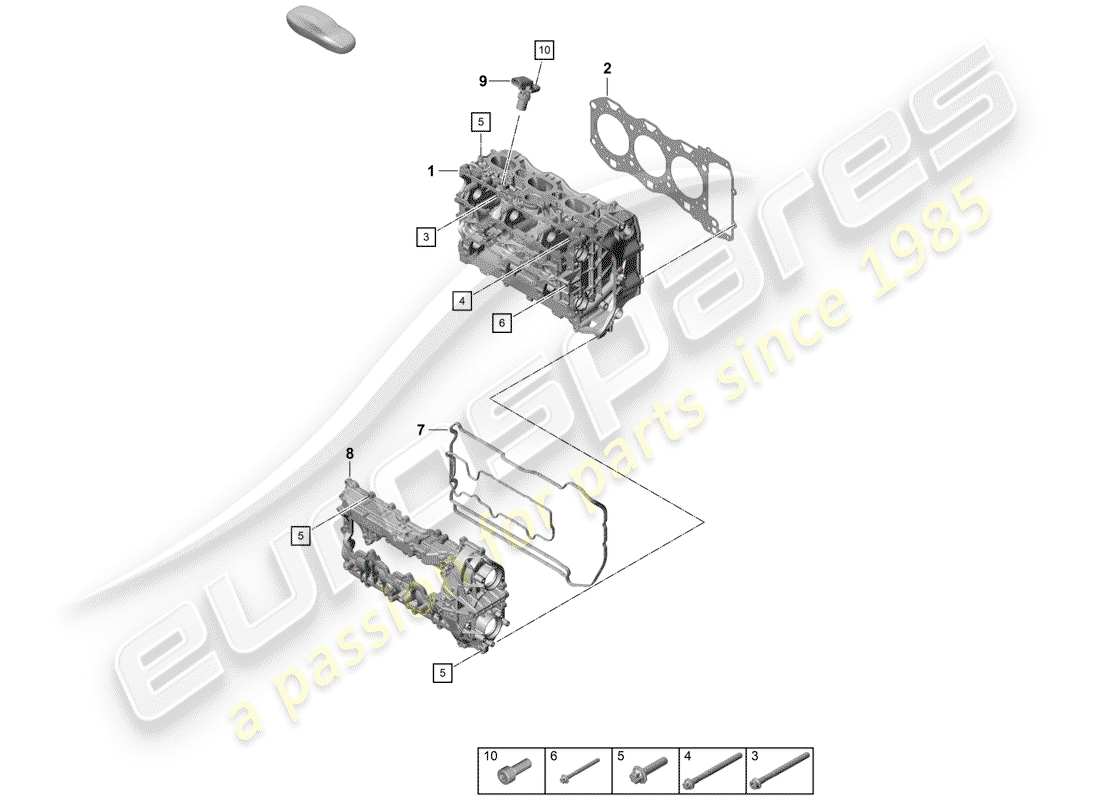 porsche 2019 (718 boxster spyder) cylinder head part diagram