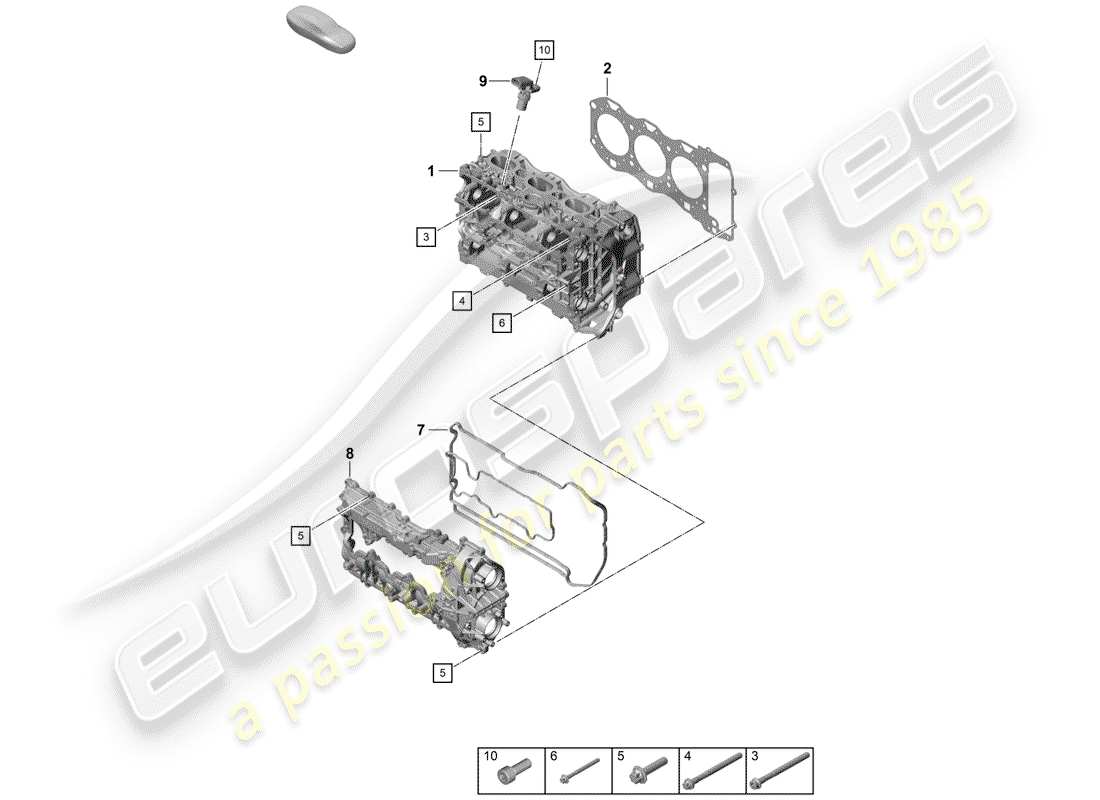 porsche boxster spyder (2019) cylinder head parts diagram