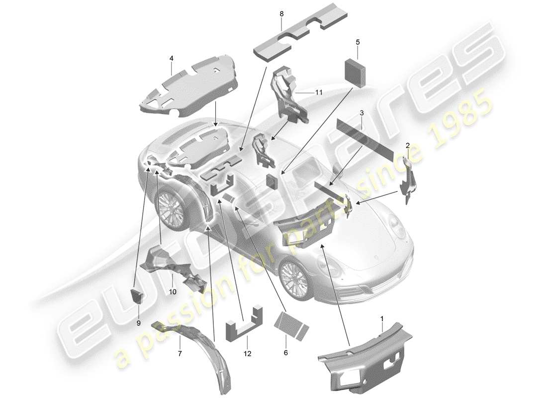 porsche 991 gen. 2 (2017) body shell parts diagram