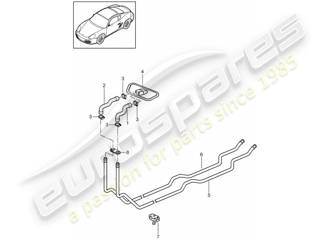 porsche 2009 (987 cayman) heating system 1 part diagram