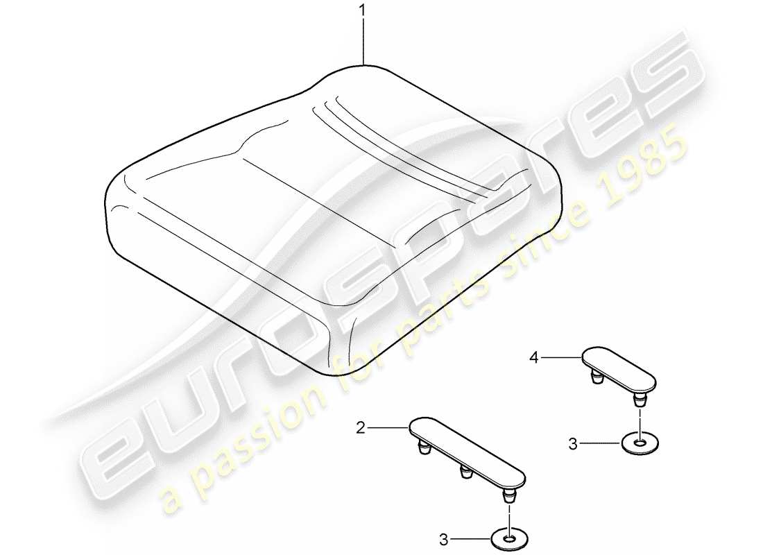 porsche 2004 (996 turbo / gt2) back seat cushion part diagram
