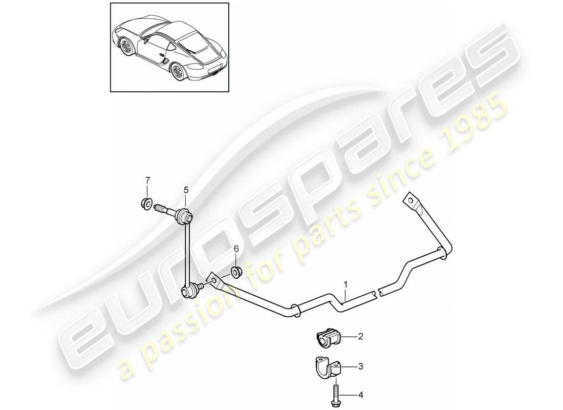 porsche 2010 (987 cayman) stabilizer part diagram