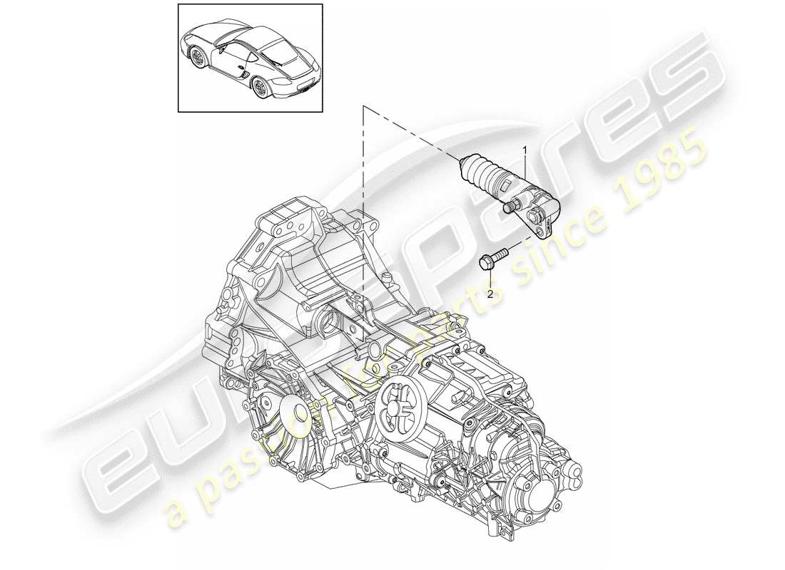 porsche cayman 987 (2010) clutch release part diagram