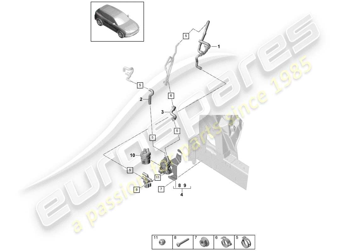 porsche 2020 (cayenne e3 9ya/9yb) heater part diagram