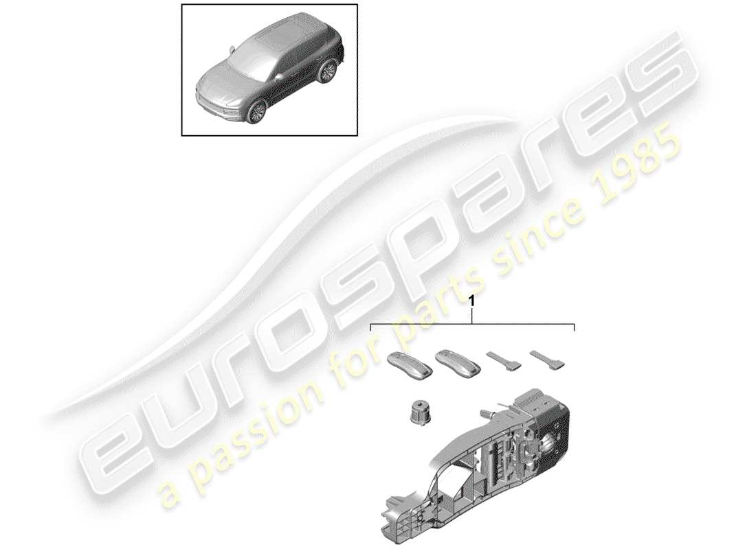 porsche 2020 (cayenne e3 9ya/9yb) 1 set lock cylinders part diagram
