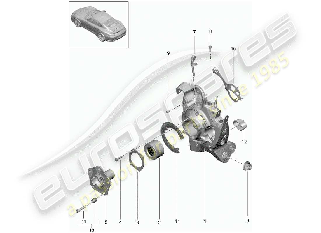 porsche 2020 (991-2 turbo) rear axle part diagram