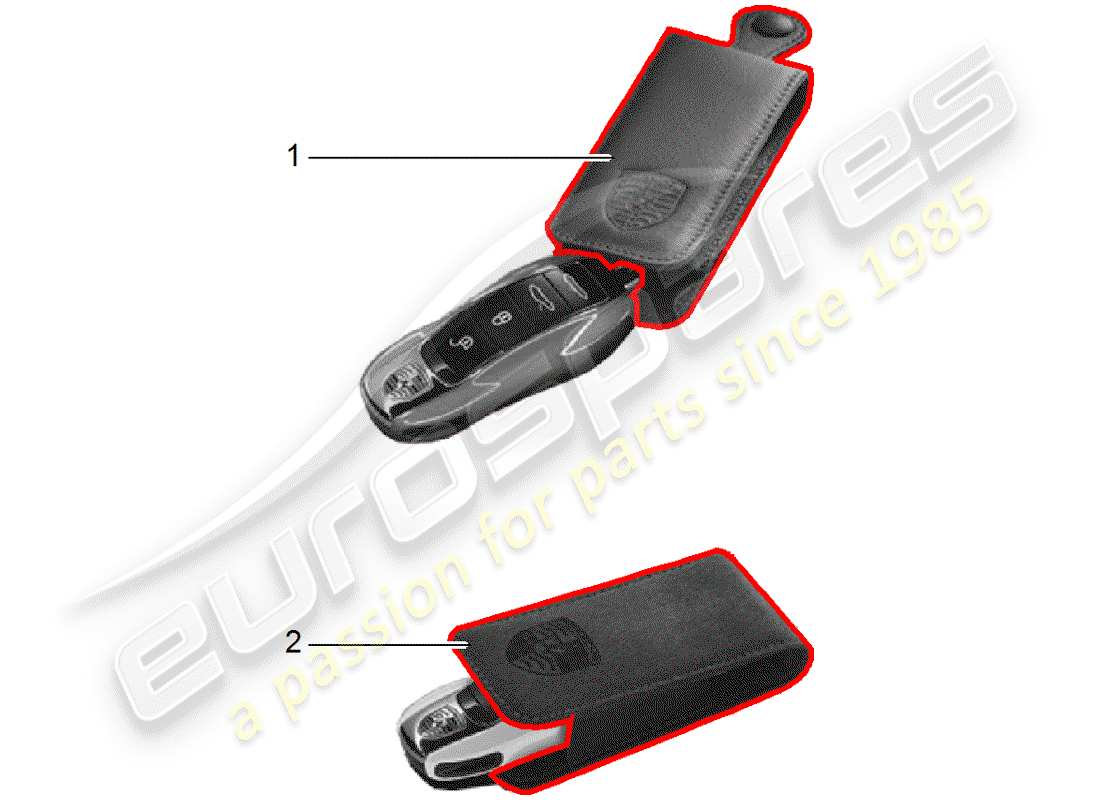 porsche 2018 (tequipment macan) schluessel-etui part diagram