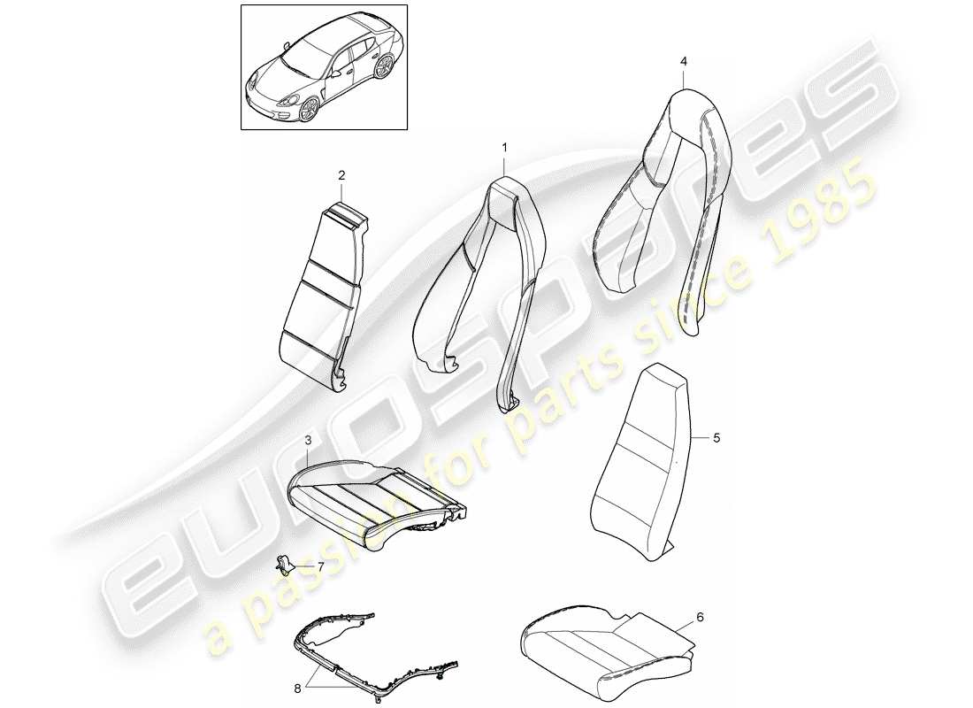 porsche 2016 (panamera 970) foam part parts diagram
