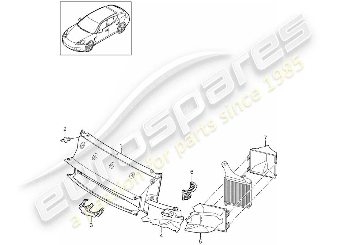 porsche 2013 (panamera 970) air duct parts diagram