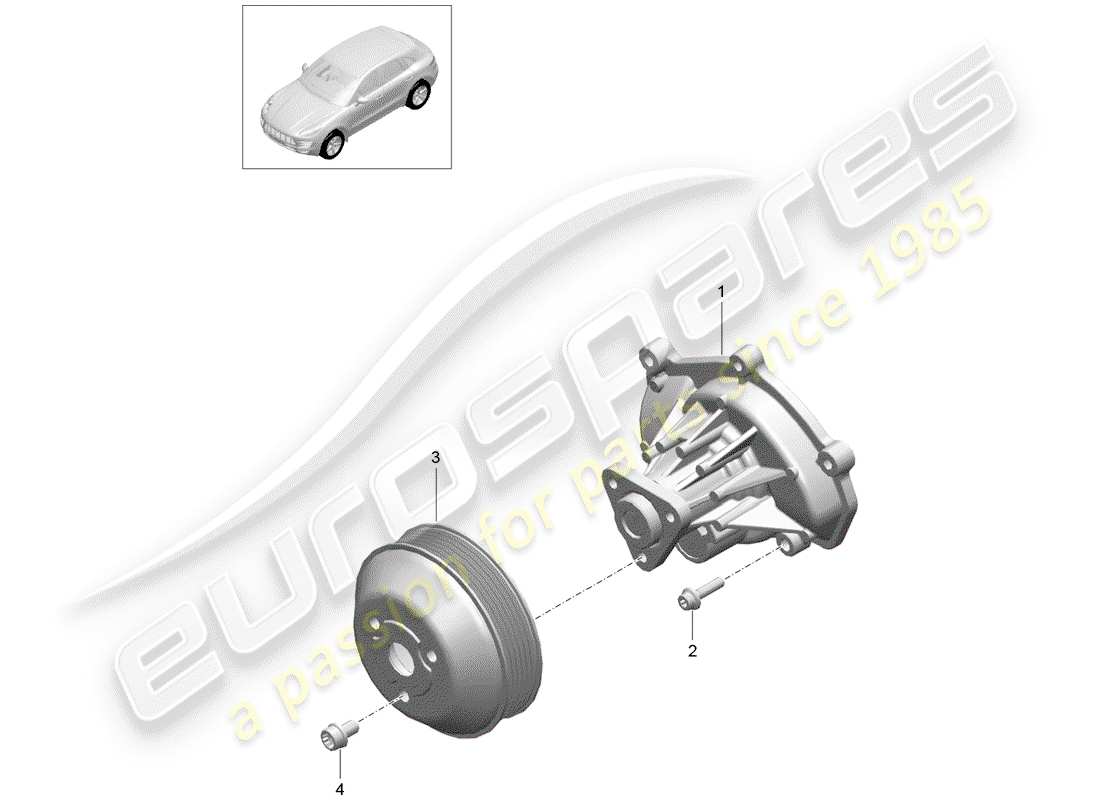 porsche 2014 (macan) water pump parts diagram