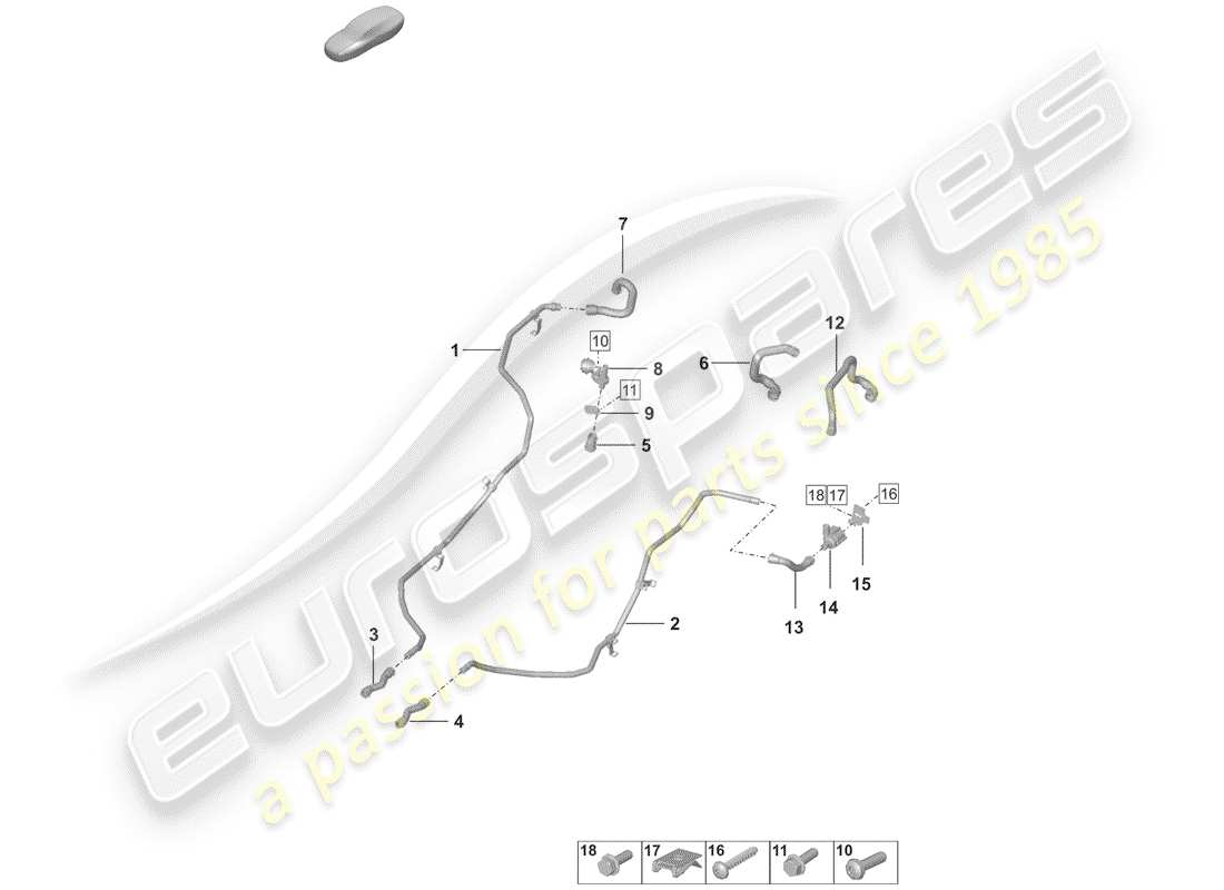 porsche 2020 (992-1) water cooling part diagram