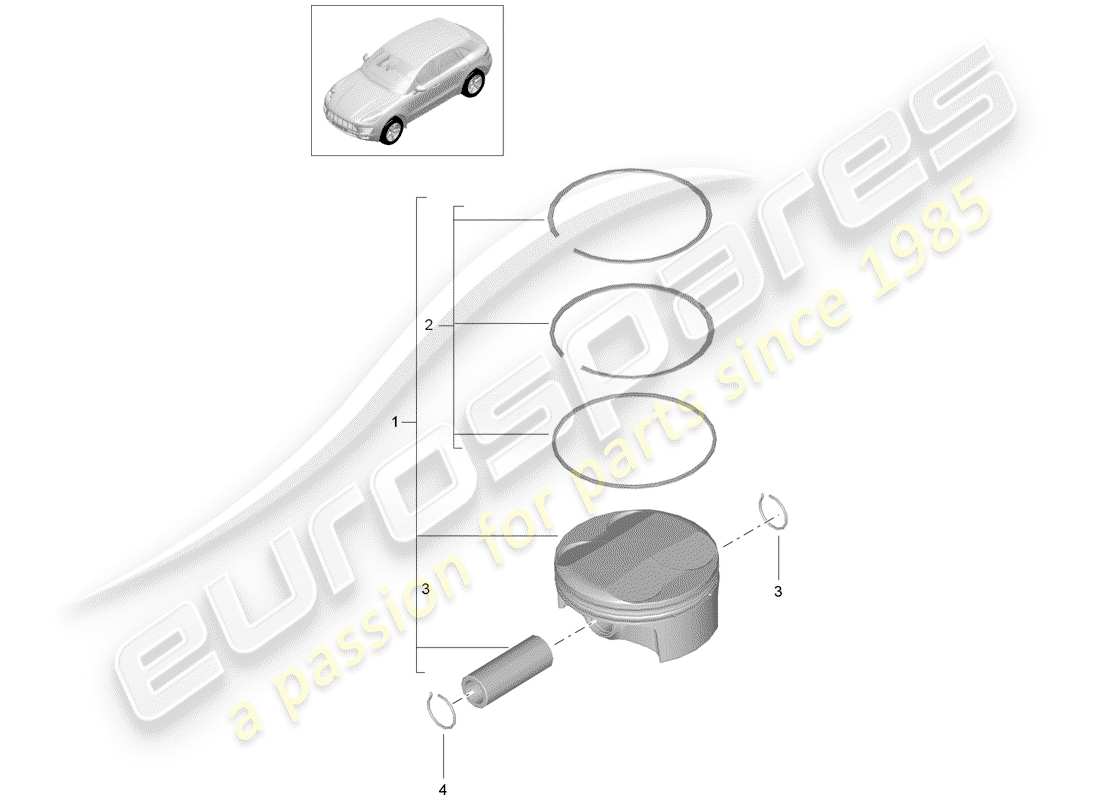 porsche 2018 (macan) piston parts diagram