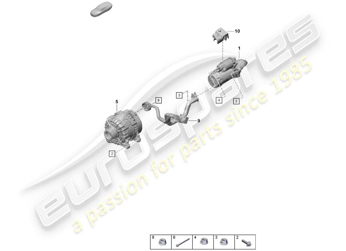 porsche 2020 (718 boxster spyder) starter part diagram