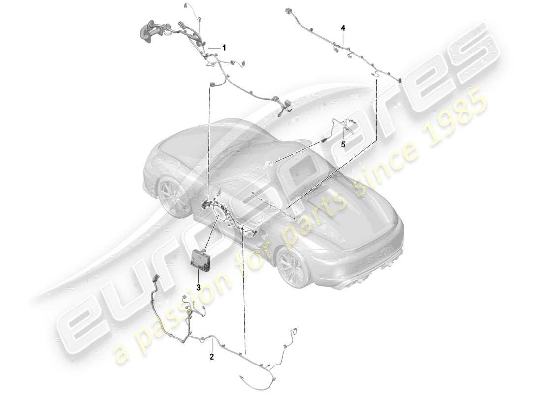 porsche 2019 (718 boxster spyder) wiring harnesses part diagram