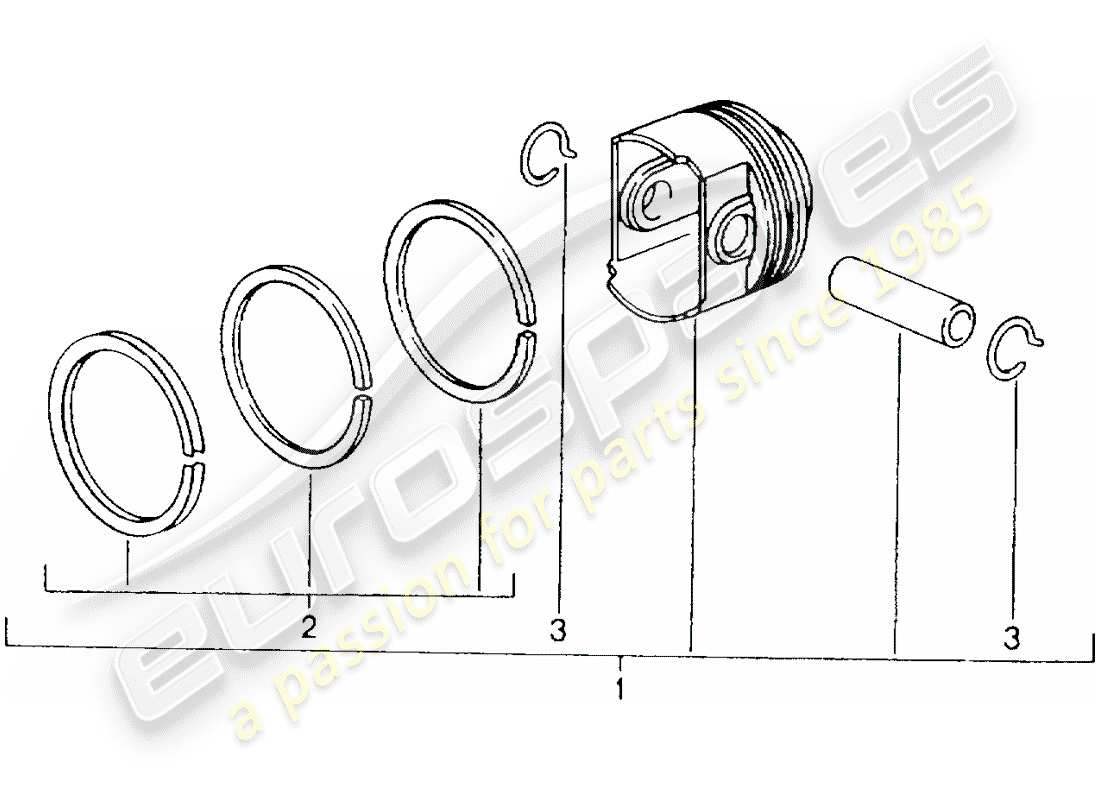 porsche 1997 (986 boxster) piston part diagram