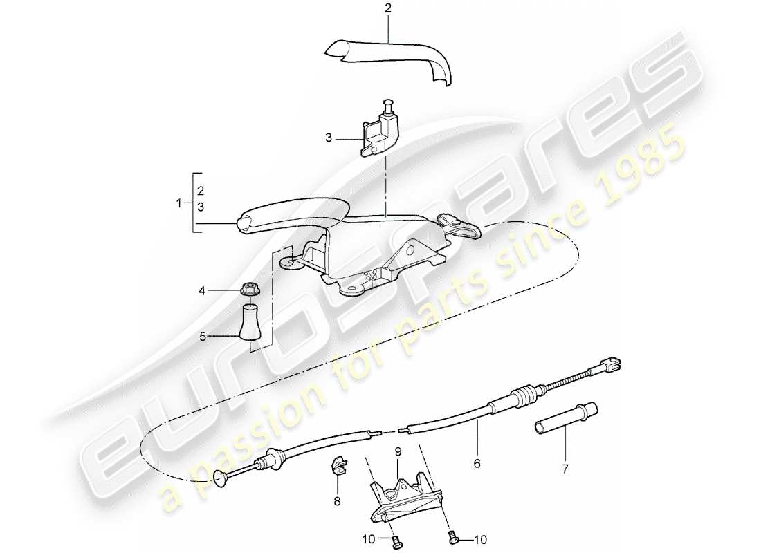 porsche 2006 (987 boxster) handbrake part diagram