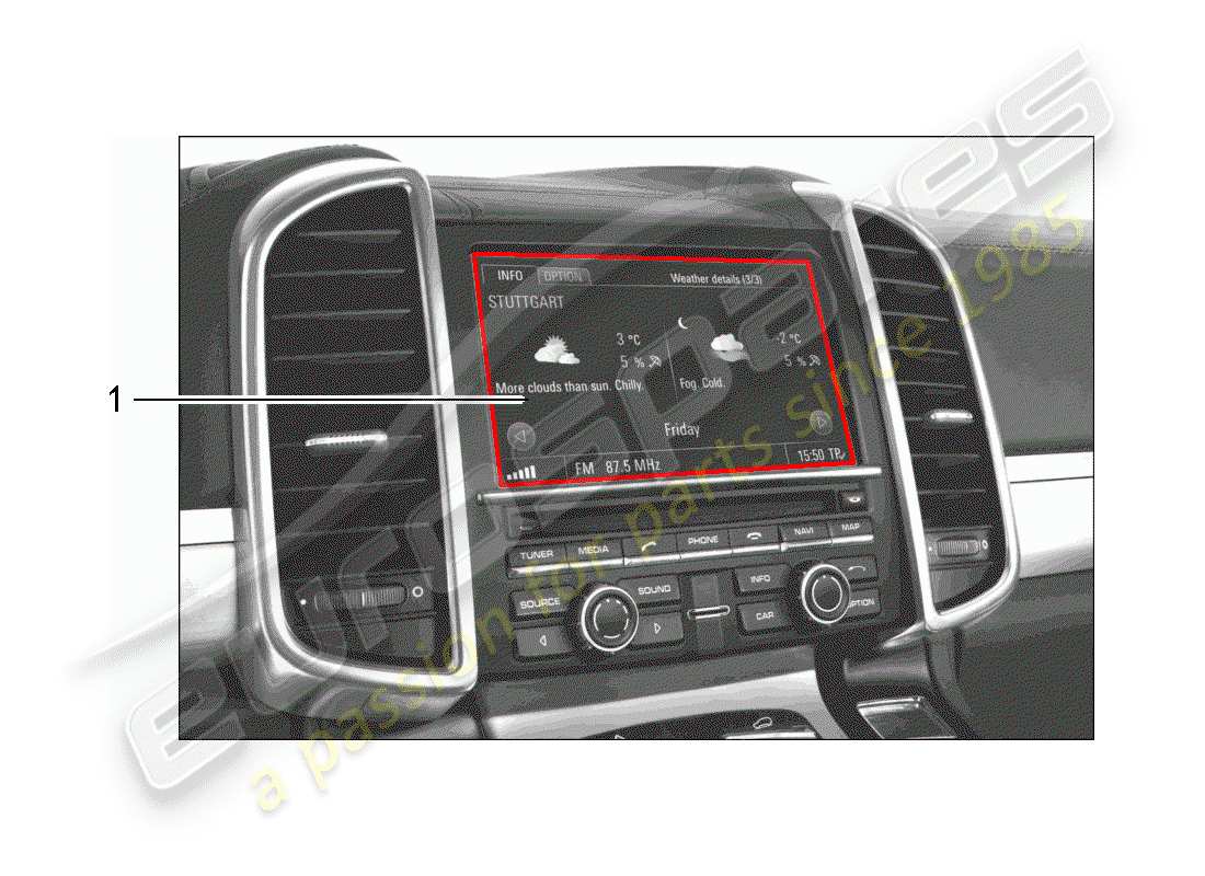 porsche 2016 (tequipment cayenne) installation kit part diagram