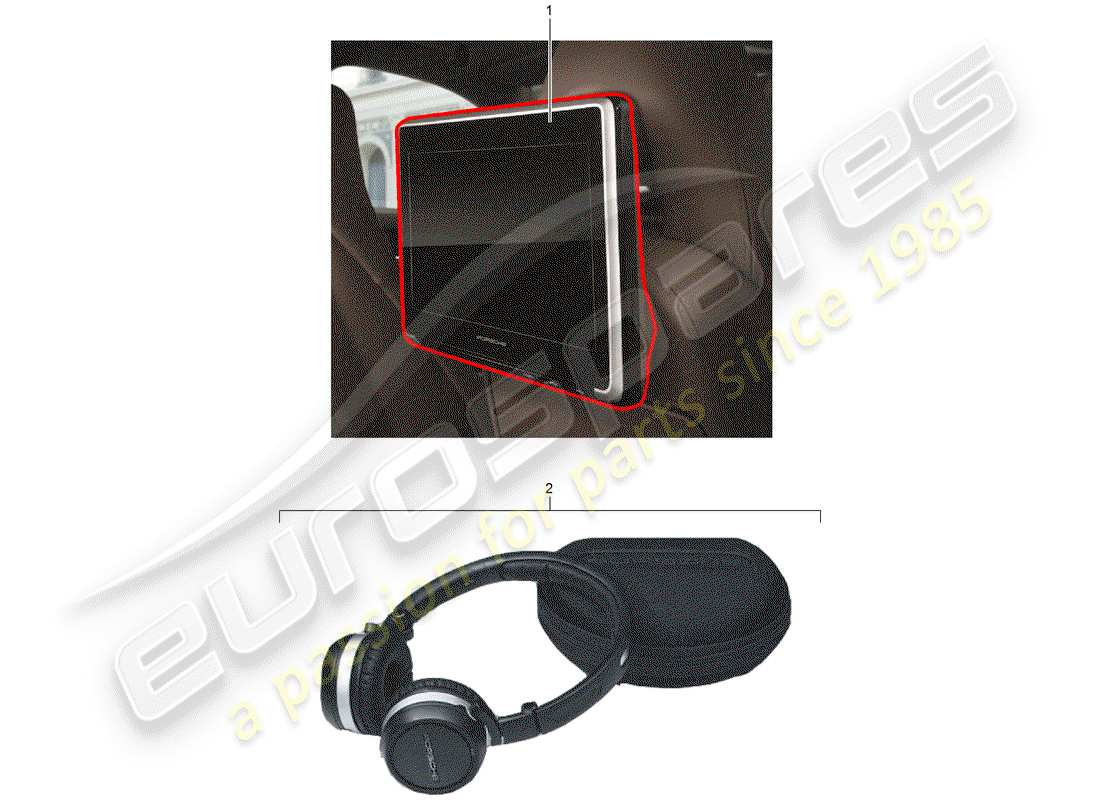 porsche 2016 (tequipment macan) rear seat entertainment system part diagram