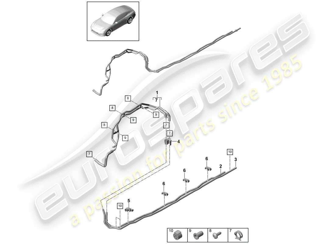 porsche 2020 (panamera 971-1) coolant pipe part diagram