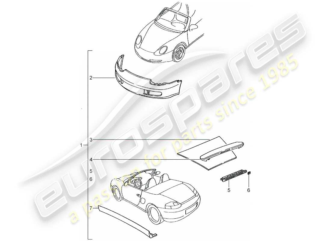 porsche 2007 (tequipment) aerokit part diagram