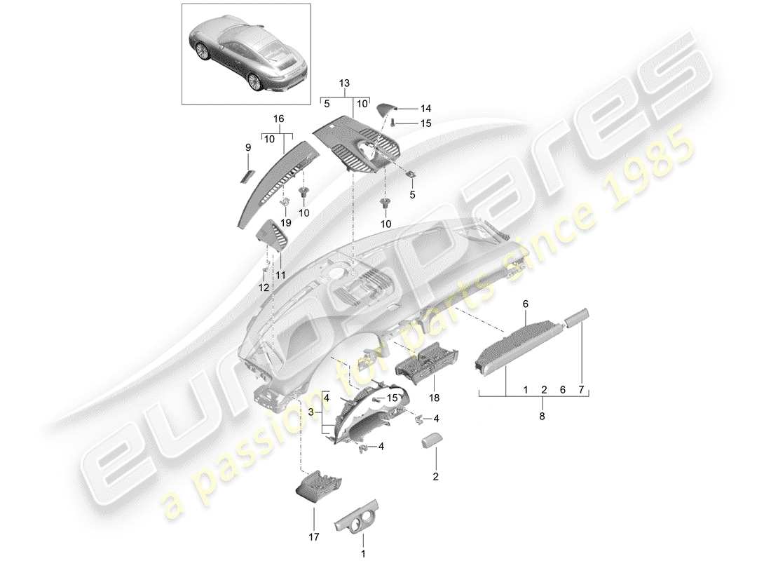 porsche 2019 (991-2) accessories part diagram