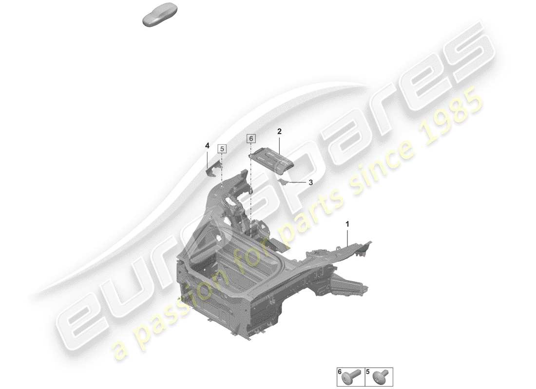 porsche 2020 (992-1) front end part diagram
