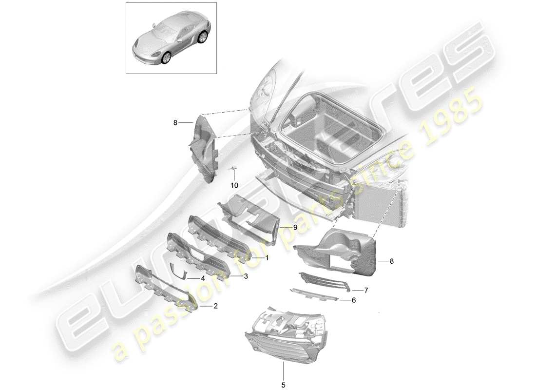 porsche 2017 (718 cayman) air duct part diagram
