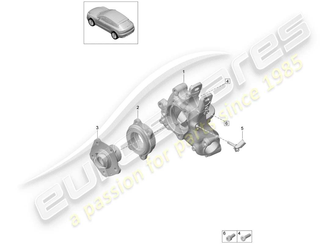 porsche 2020 (macan) wheel carrier part diagram