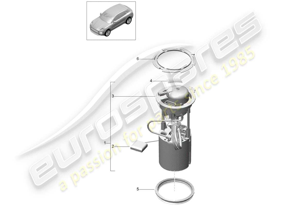 porsche 2020 (macan) fuel pump parts diagram