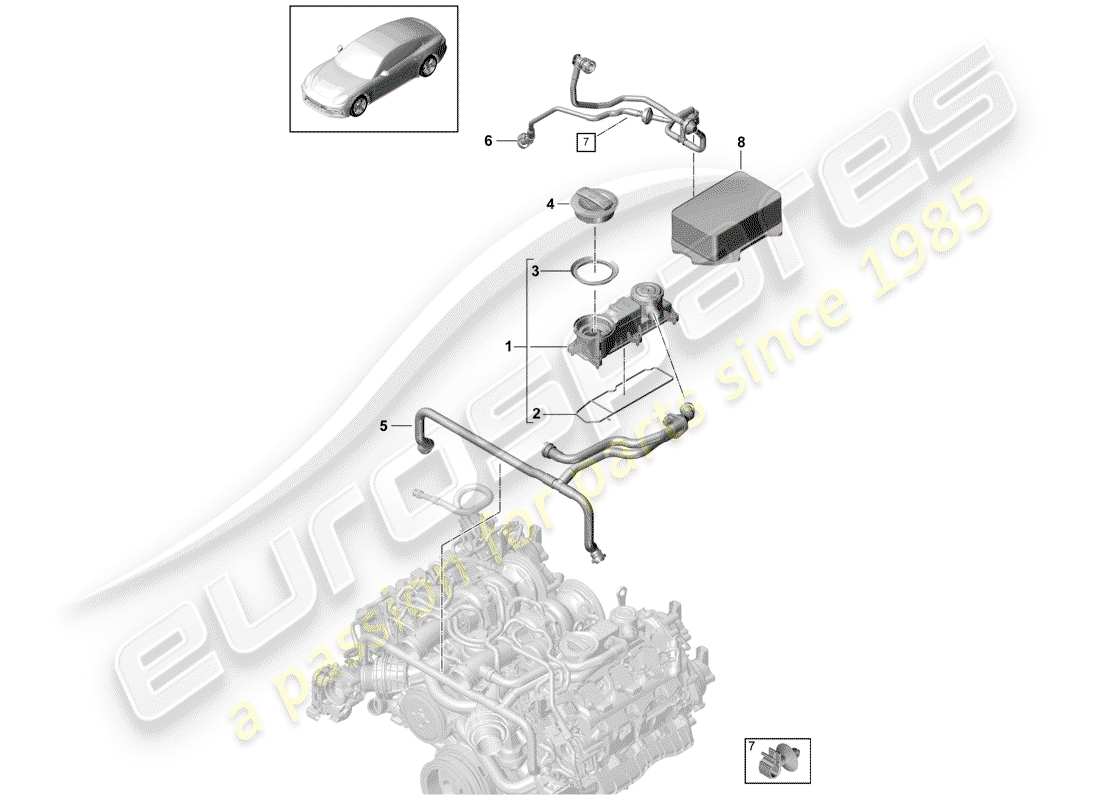 porsche 2020 (panamera 971-1) crankcase breather part diagram