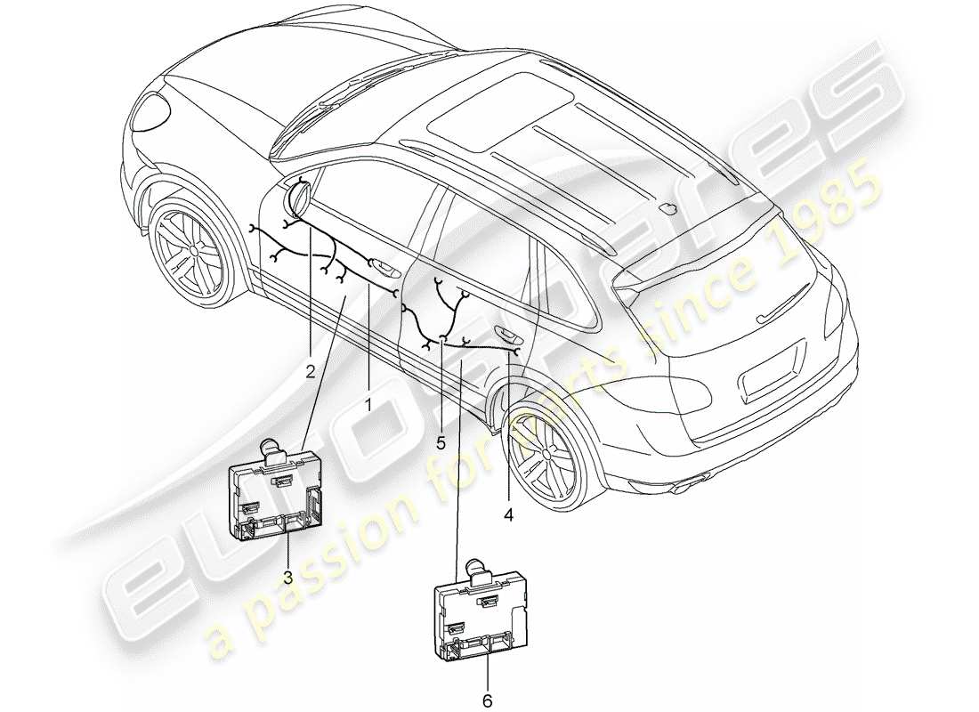 porsche 2011 (cayenne e2 92a) wiring harnesses part diagram