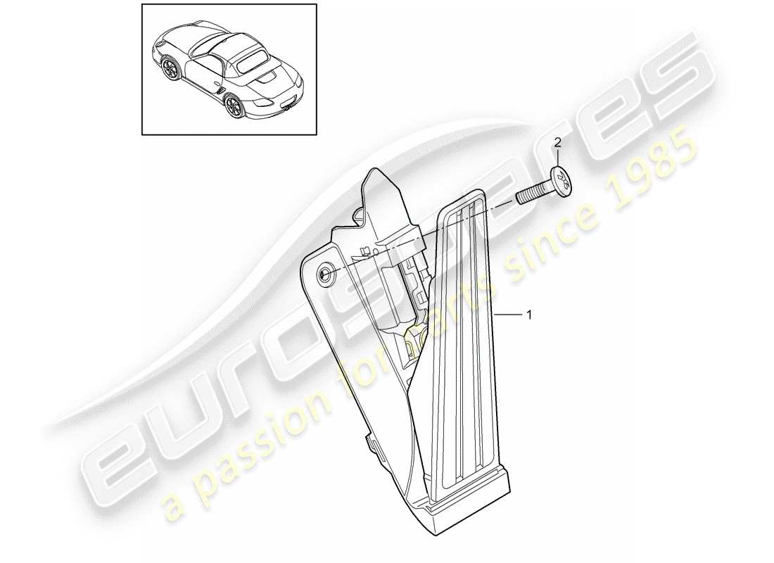 porsche boxster 987 (2010) pedals parts diagram