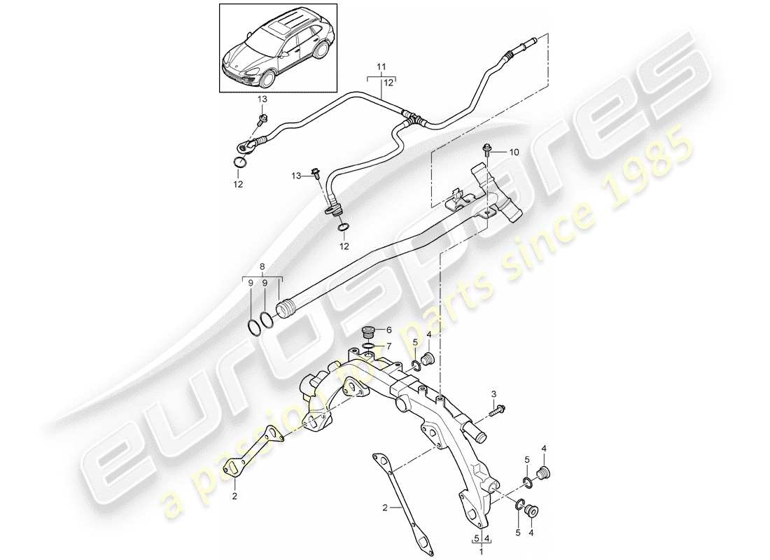porsche 2017 (cayenne e2 92a) water cooling 1 part diagram