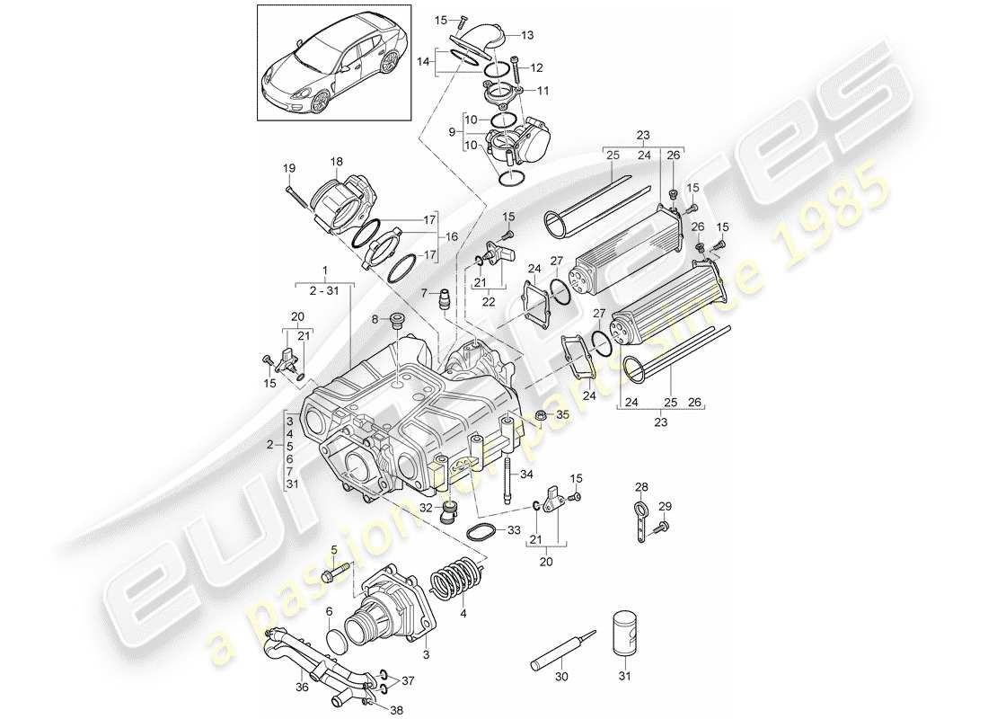 porsche 2013 (panamera 970) compressor parts diagram