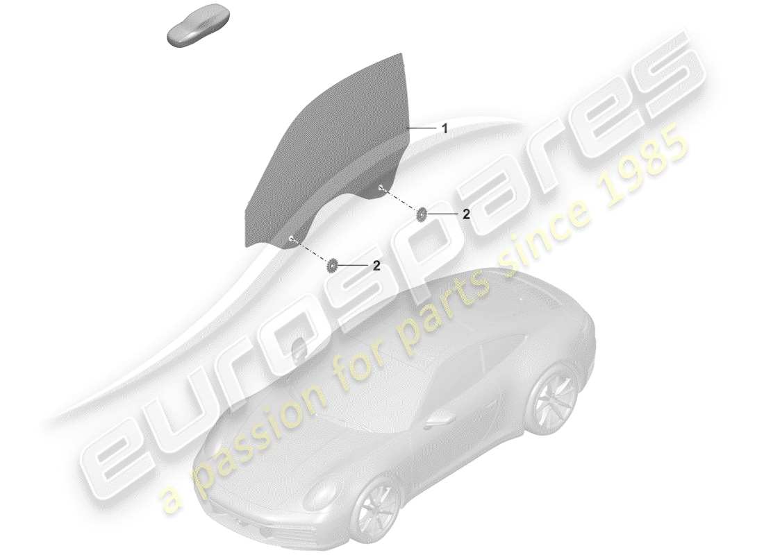 porsche 2019 (992-1) door window parts diagram