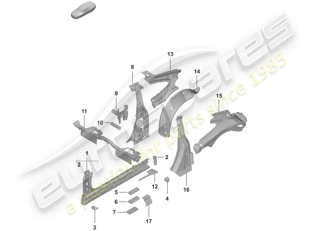 porsche 2019 (992-1) sill part diagram