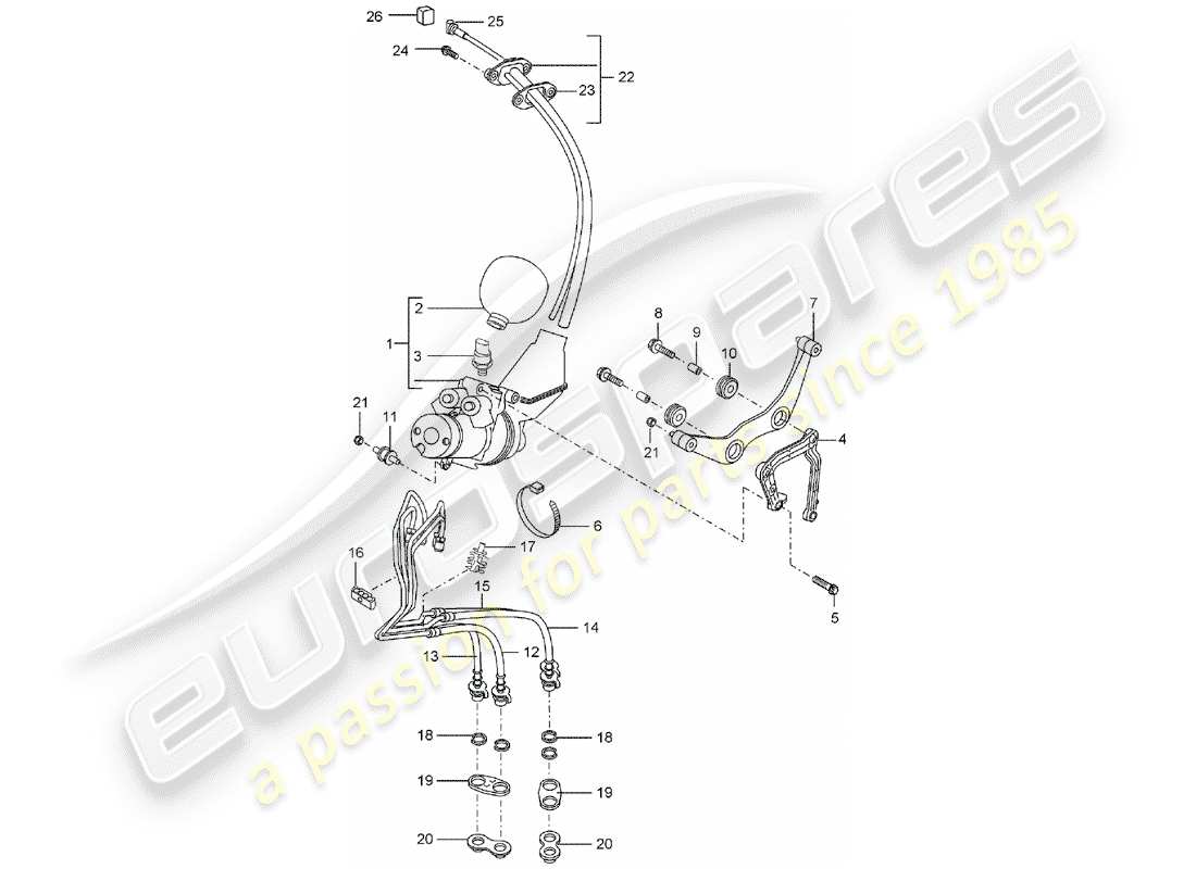 porsche 2003 (cayenne e1 9pa) hydraulic control unit part diagram