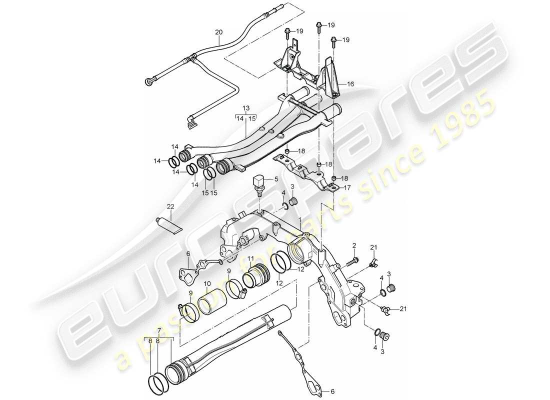 porsche 2003 (cayenne e1 9pa) water cooling part diagram