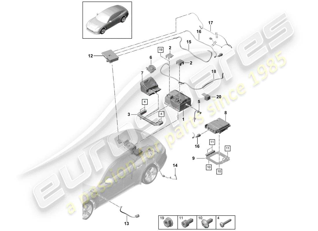 porsche 2018 (panamera 971-1) battery part diagram