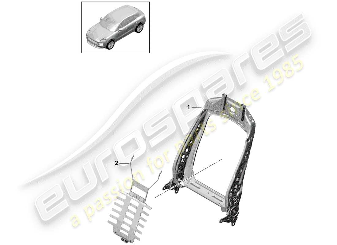 porsche 2019 (macan) frame - backrest part diagram